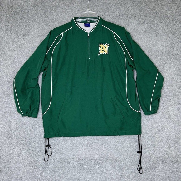 Mizuno Track Jacket Mens XL Green Running 1/4 Zip Lined Pockets Vented Back - Picture 1 of 16